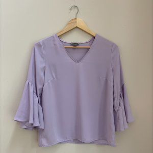 Chelsea28 XS Lilac Flutter Sleeve V-Neck Top